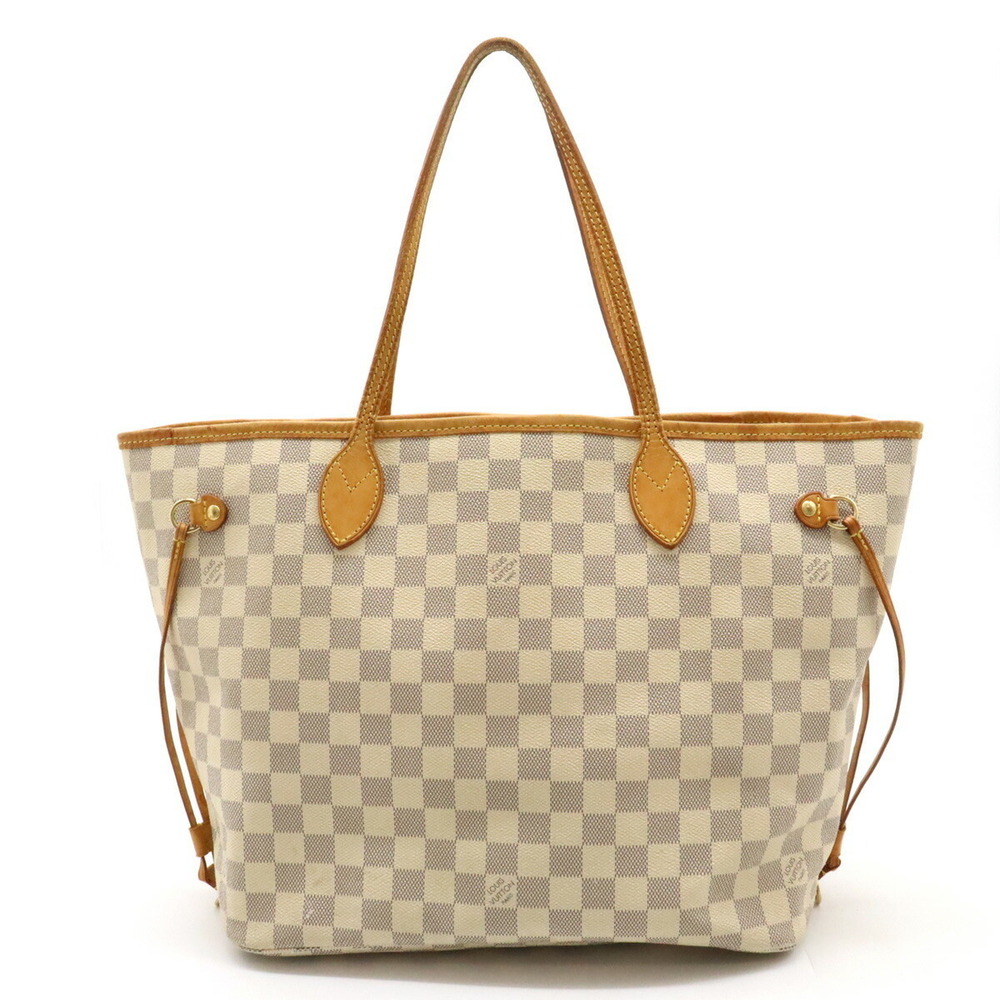 Louis Vuitton Damier Azur White Neverfull Tote Bag Shoulder
